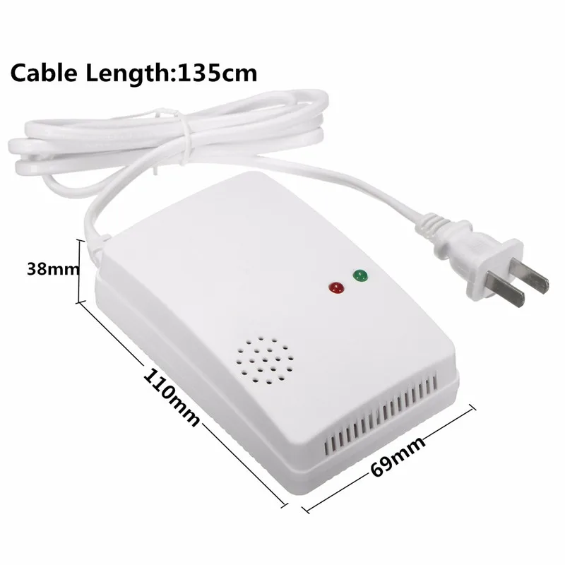 

Natural Gas Leak Detector Smart Home Security -2008c Us 220v New Light Flash And 85db Sound Alarm Lpg Alarm Sensor