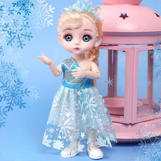 BJD Mini Dolls 1/12 17cm Ice Snow Princess Dream Suit 13 Movable Joint 3D Big Eyes Beautiful DIY Toy Doll With Clothes Girls Toy 5
