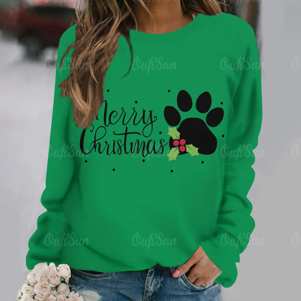 

Рождественский женский топ с круглым вырезом, элегантные топы, уличная модная футболка со снеговиком и длинным рукавом с принтом животных, винтажная осенне-зимняя Новинка