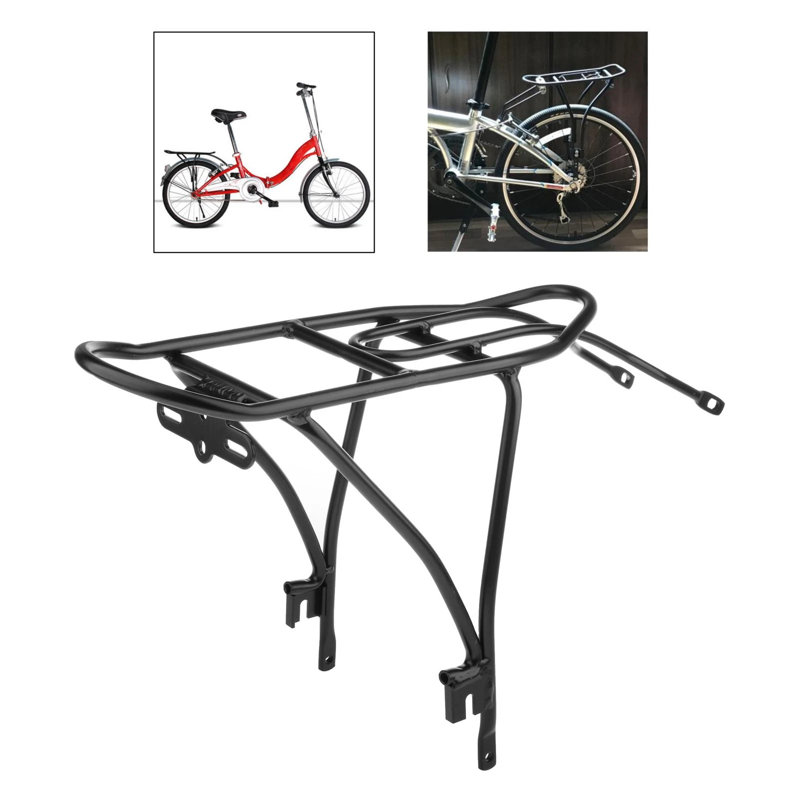 plegable para bicicleta, soporte poste de asiento trasero de 20 pulgadas, negro con resorte| | -