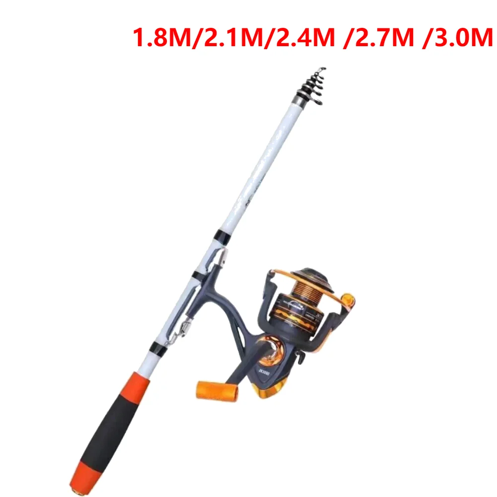 1.8M 3.M Feeder Fishing Pole Casting Spinning Fishing Reel and Rod Set
