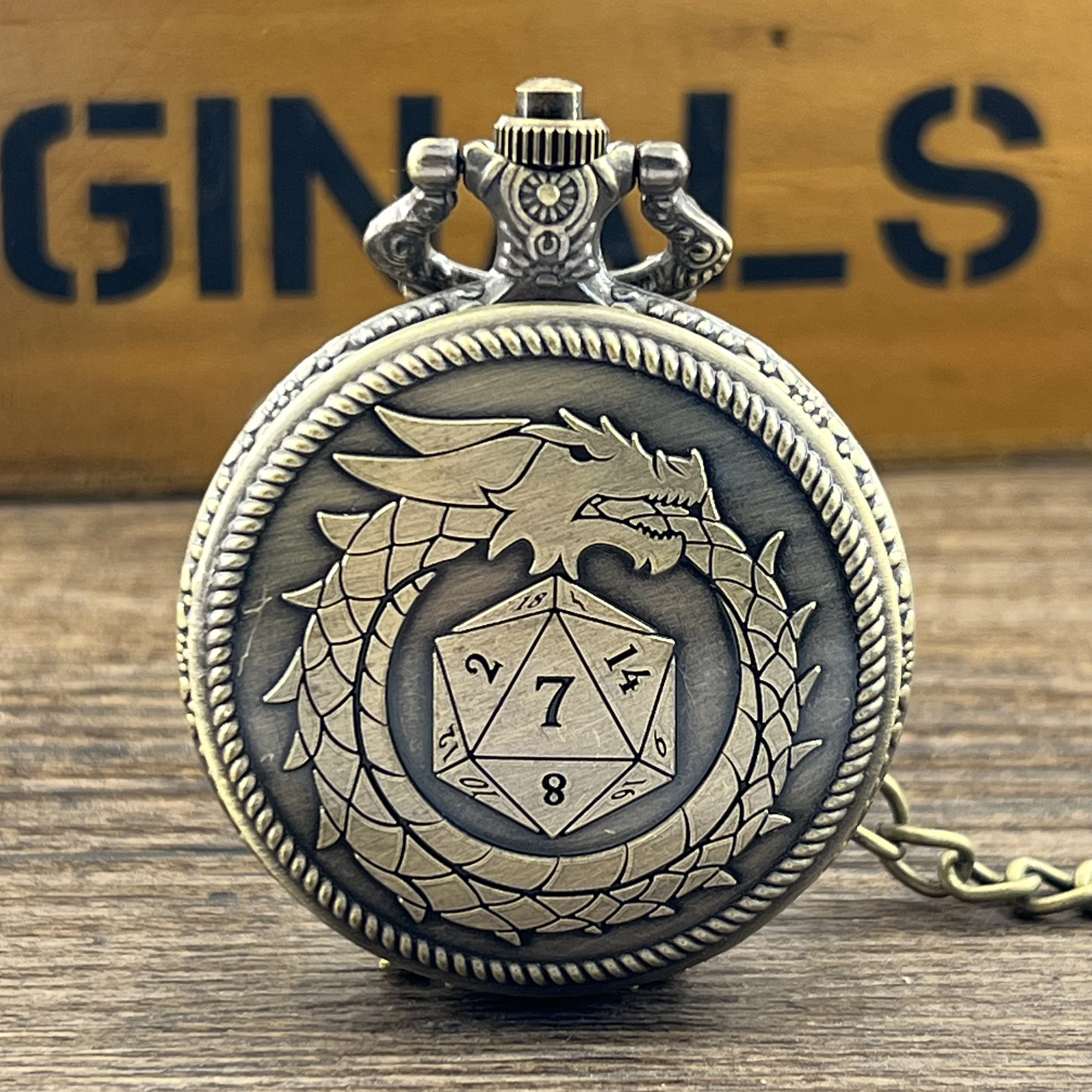 Pocket Watch & Mini Metal Polyhedral Dice Set 6mm for Table and board Games