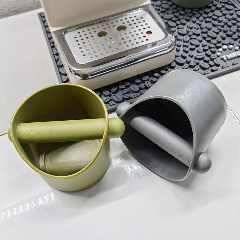 Knock Box Per Caffè, Espresso Knock Box Knock Box Stile Barista Resistente agli Urti con Barra di Battuta Rimovibile Uso Domestico Epsresso Accessori Per Caffè Macinato (quadrato)(giallo