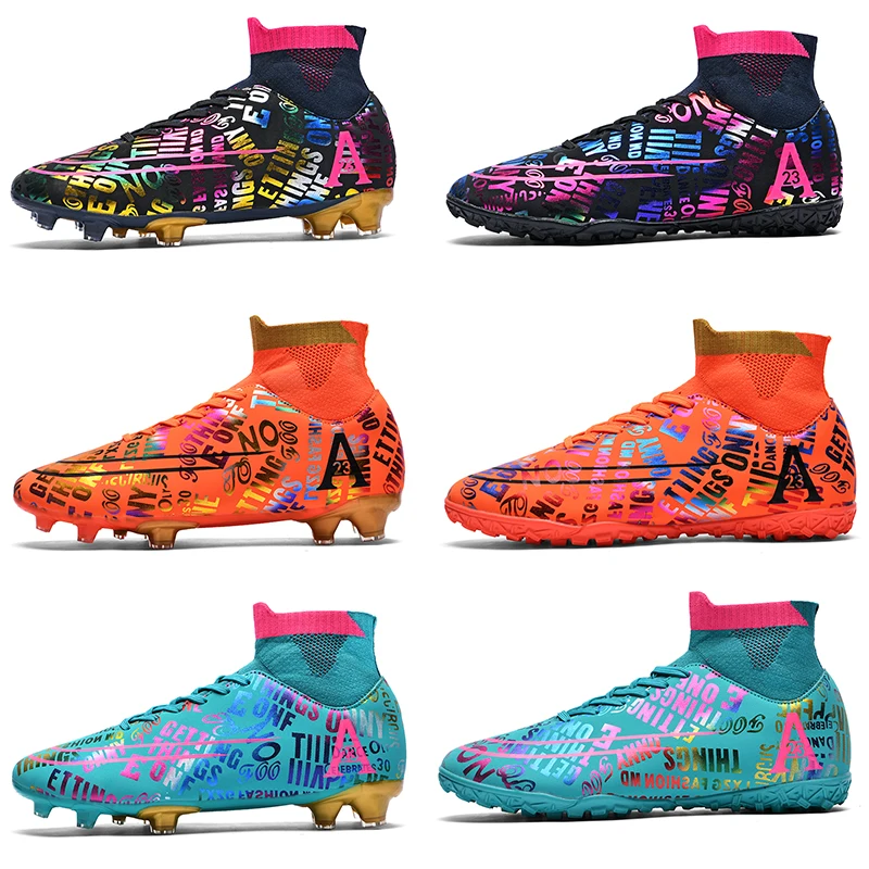 

Mens Soccer Shoes Cleats Non-slip Football Boots Professional Training TF/FG Futsal Shoes Sports Kids Turf Grass Soccer Sneaker