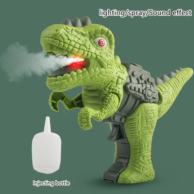 Dinosaur sound fire spray gun Tyrannosaurus Rex Triceratops sound light summer outdoor disinfection safe gun kids toy portable 5
