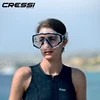 Cressi Swimming Diving Mask Snorkeling Scuba Snorkel Tempered Glass Three-Lens for Adults Pano3 Dry 1