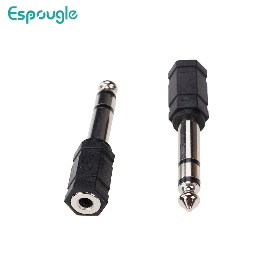 

500pcs Jack Stereo Headphone Adapter Connector Converter 6.3Mm Audio Head Microphone Adapter 6.35Mm Male To 3.5Mm Female