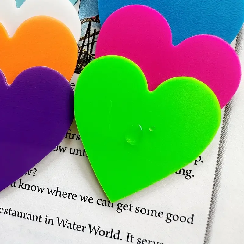 5pcs/100sheets Love-Embellished Transparent Sticky Notes - Adorable Clear Tabs for Bookmarks, Journaling & Organization - 3