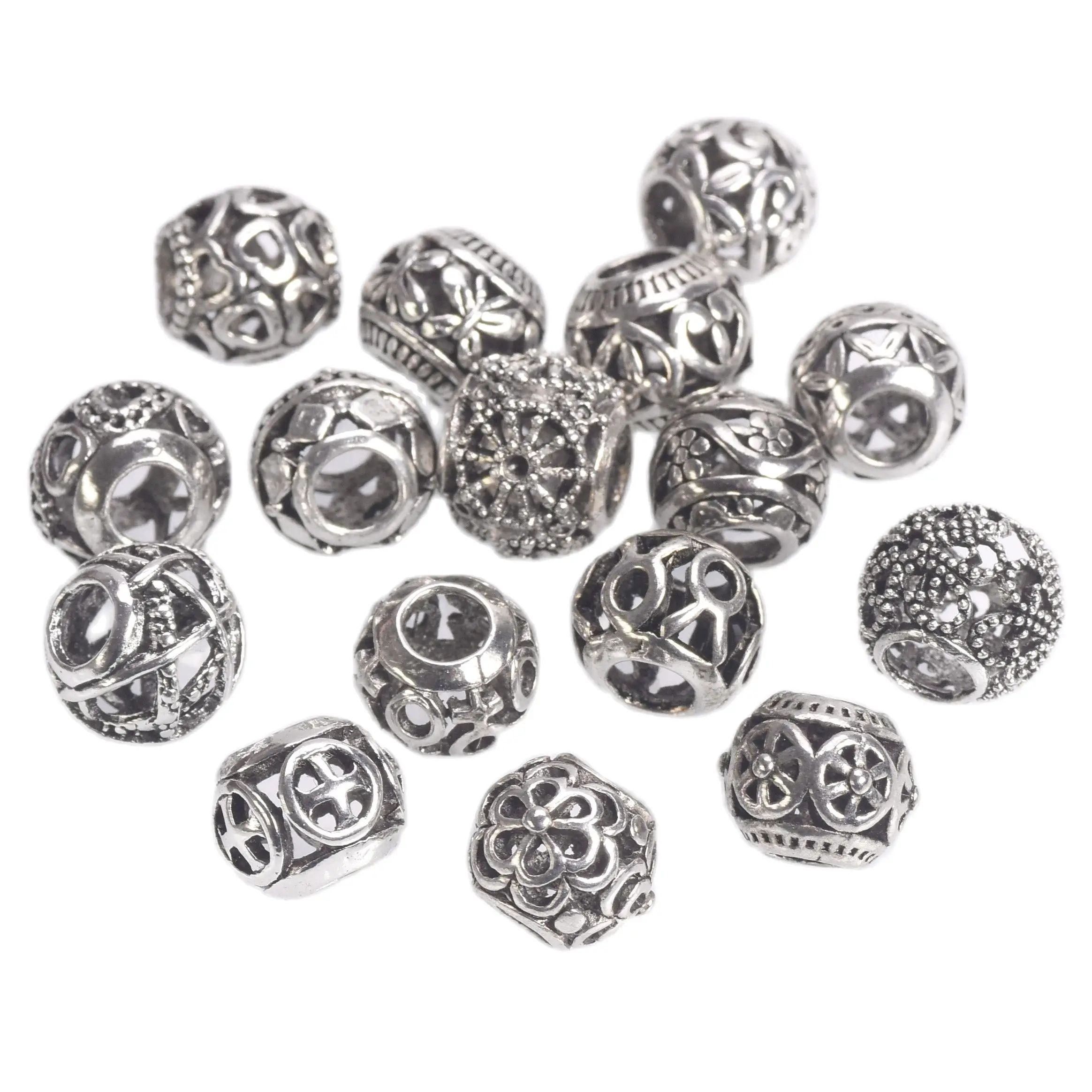 Tibetan Silver Metal Spacer Beads For Jewelry Making Big Hole 8-10mm Loose  Connector Findings Bracelet Necklace DIY Accessories - AliExpress