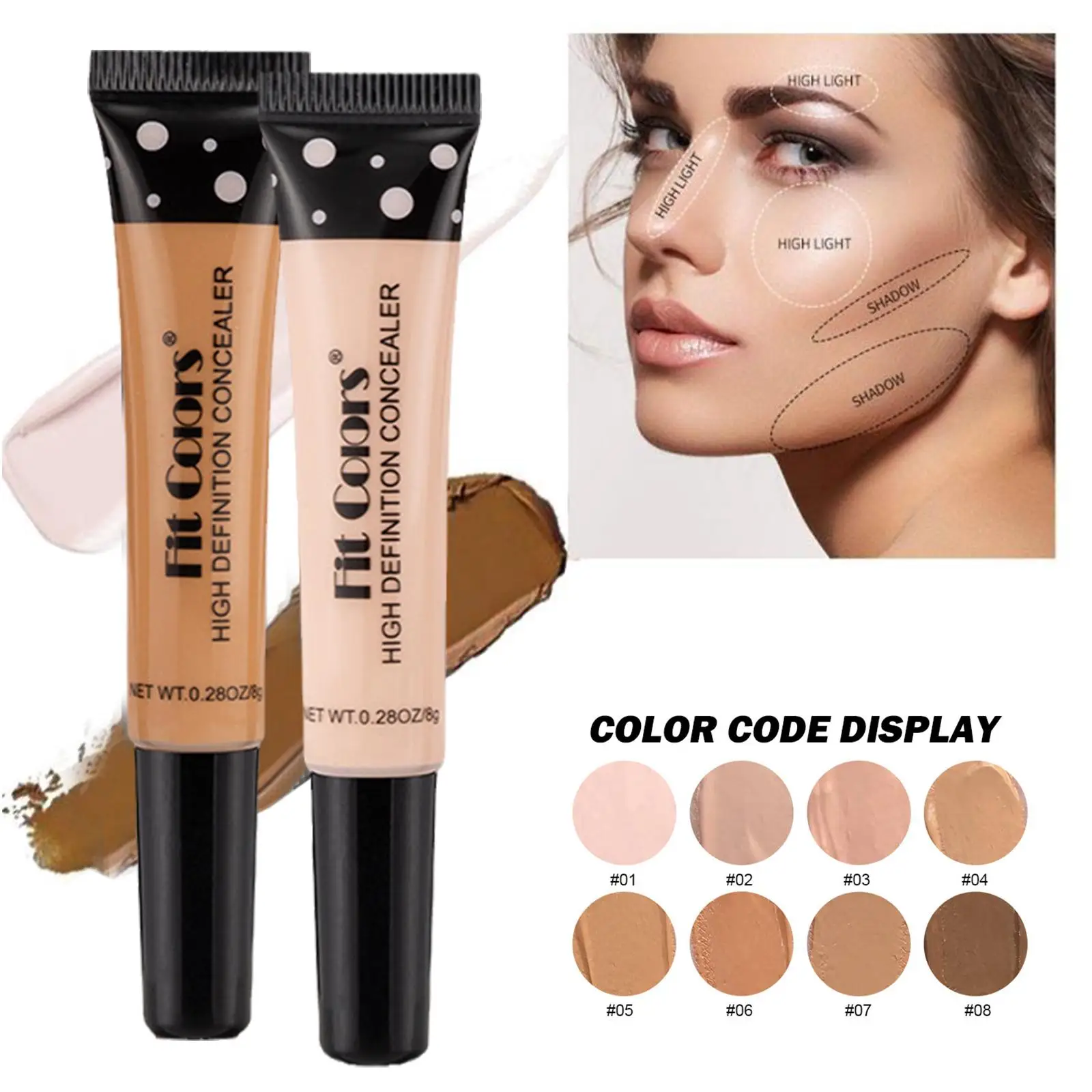 Face Contour Concealer Liquid Waterproof Full Coverage Foundation Corrector Palette Base Professional Makeup For Dark Skin sponge head concealer liquid concealer makeup concealer waterproof concealer face concealer contour stick concealer palette concealer foundation cream