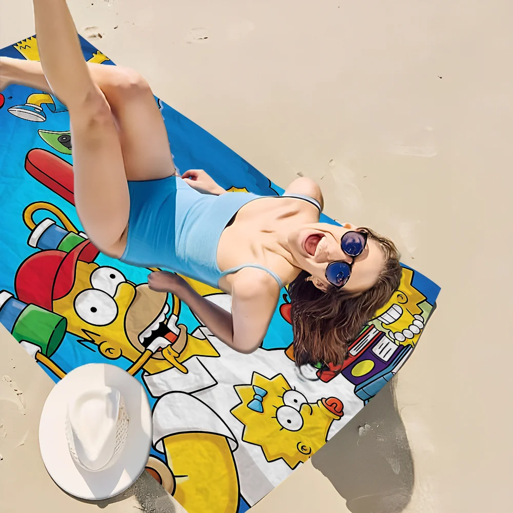 THE S-SIMPSONS Anime Cartoon Beach Towel Cute Kawaii Room Decor Bath Girls Children Hand Towels For Bathroom Shower 3