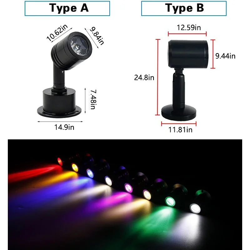 Spotlight USB 5V Led 3W Jewelry Cabinet Showcase Mini Spot Bench Lamp Ceiling Light Switch USB Interface Natural white Red Blue