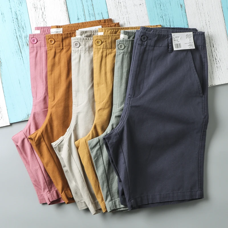 Casual Shorts for Men Classic Fit Flat Front Stretch Solid Chino Deck Short Outdoor Sports Lightweight Quick Drying Summer Pants 2