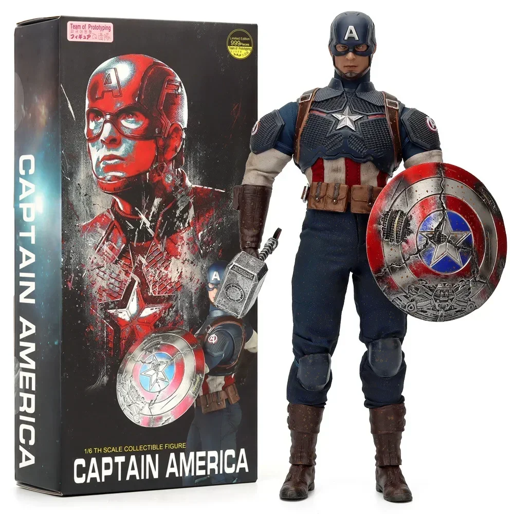 Figuras de acción de Marvel 1/6 Capitán América 12 Vengadores, modelo de exhibición, figuras de Iron Man, regalos de soldados de juguete, regalos de Thor Hammer Boy