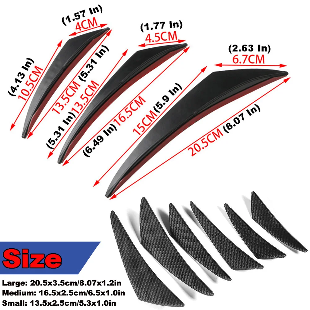 Car Styling Accessories Front Bumper Lip 6pcs