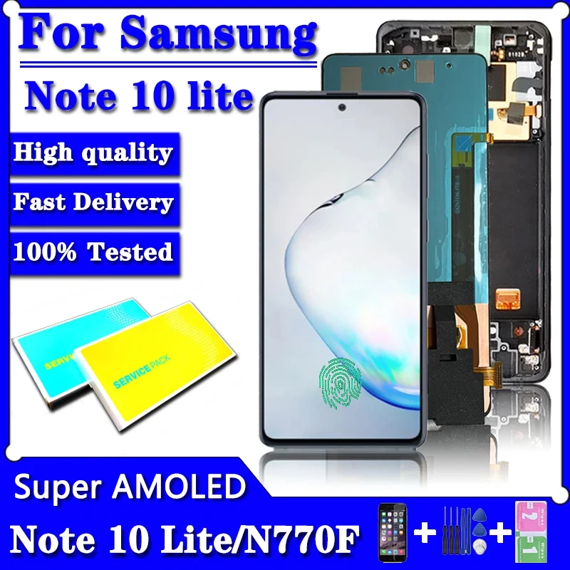 Note10 Lite Withfingerprint Per Samsung Note 10 Lite 10 Lite Lcd N770F N770F/Ds Display Touch Screen Digitizer Assembly