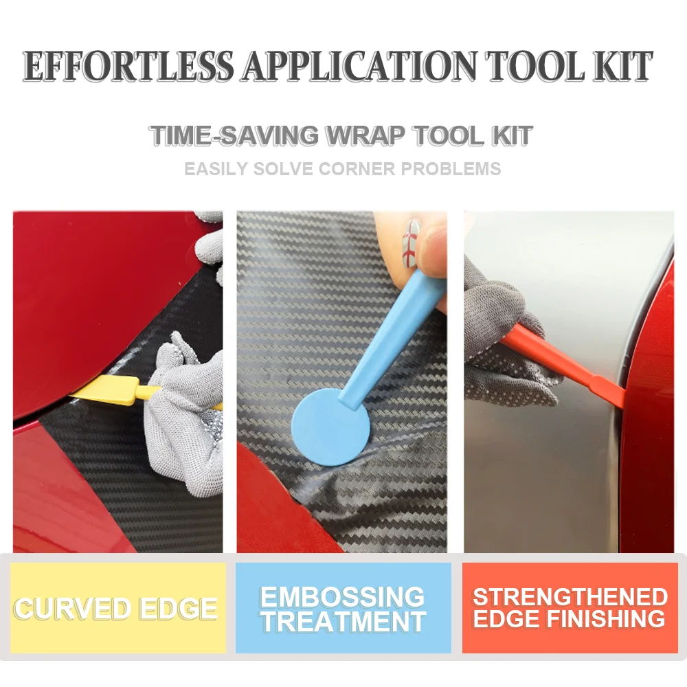 AUTOBRIGHT 7pcs Plastic Car Wrap Kit  Magnetic Edge Squeegee for Vinyl Film, Multi Size Tools Fit Vehicle Edges Curves Gaps 5