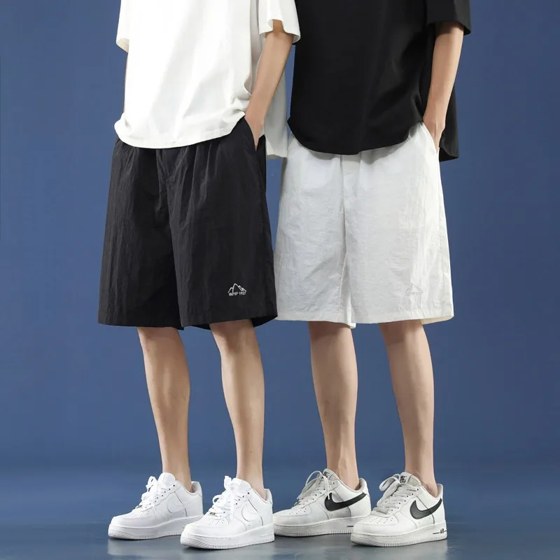 2024 Summer Shorts, Men's Clothing Embroidered Shorts, Loose Hawaiian Beach Pants,  Quick Drying Capris, Running Shorts