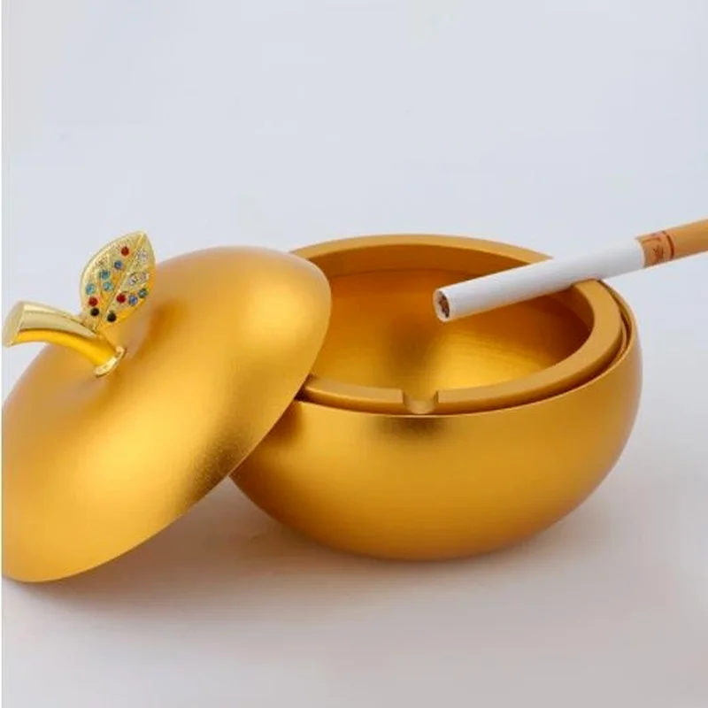 

New Metal Apple Shape Car Ashtray Creative Aluminum Ashtray Alloy Matte Ashtray