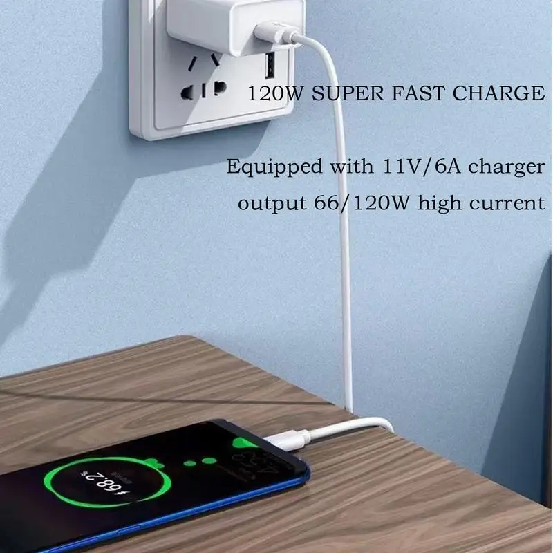 Universal 120W 10A USB Type C Cable Super Fast Charging Cable For Huawei Data Cord For Xiaomi 1M