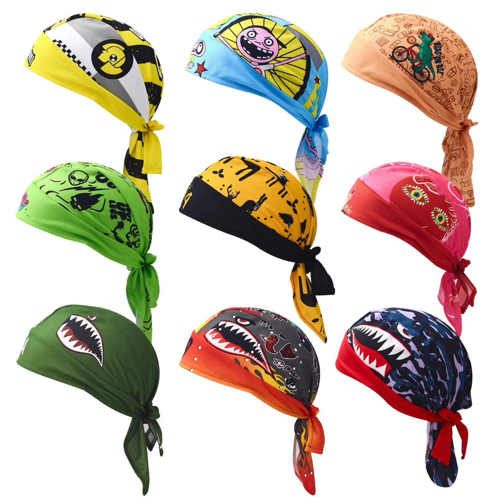 Bandana Headscarf Cycling Headwear Sunproof Headwear Retro Bicycle Sweat-Wicking Cycling Cap Bike Cycling Headscarf Headband Quick-dry Pirate Hat