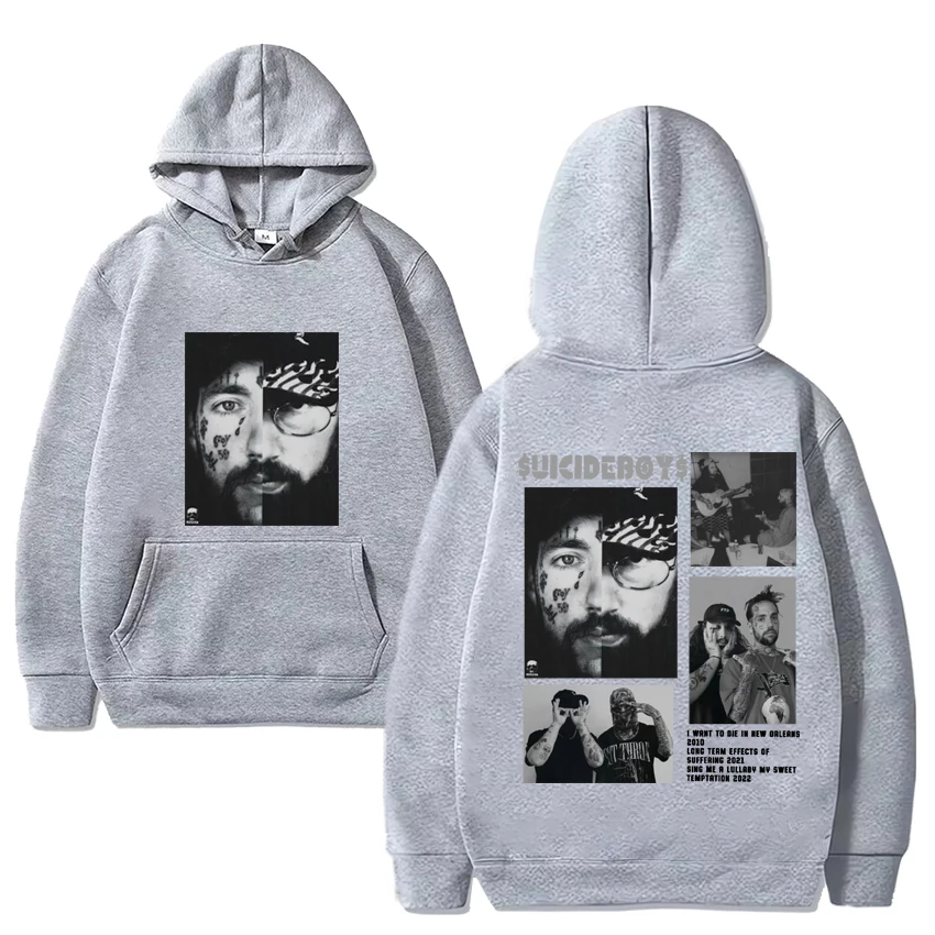 Suicideboys group G59 Tour Double Sided print Hoodie Men Women Hip Hop vintage streetwear Unisex Fleece Long sleeve Sweatshirt