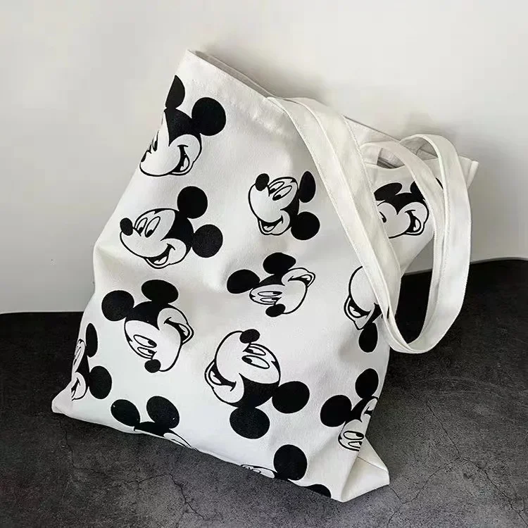 Disney mickey myš kreslený kabelky minnie kreslený plátna bedra brašna pro ženy kawaii přenosné nákup brašna