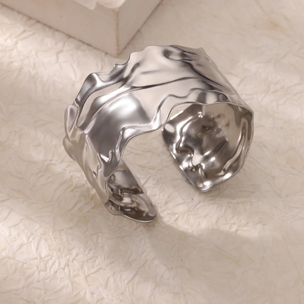 Geometric Wide Bangles for Women Wedding Party Jewelry