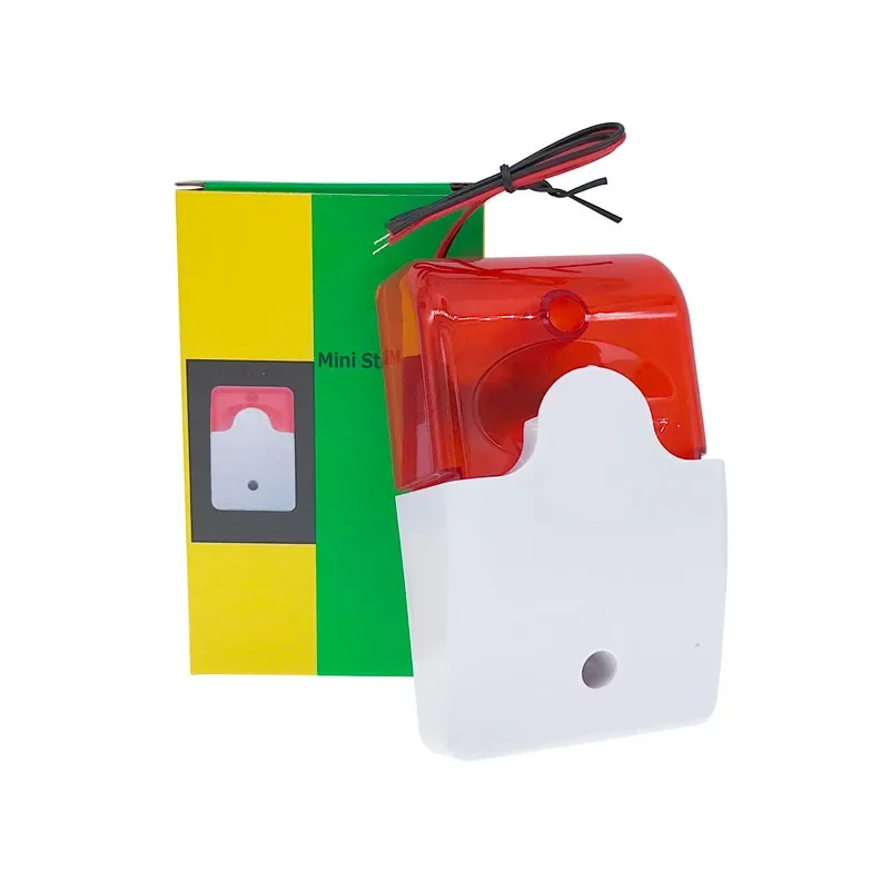 LED Strobe Light 110dB Flash Wired Siren 12V Burglar Alarm System Mini Indicator Light Sound Alarm