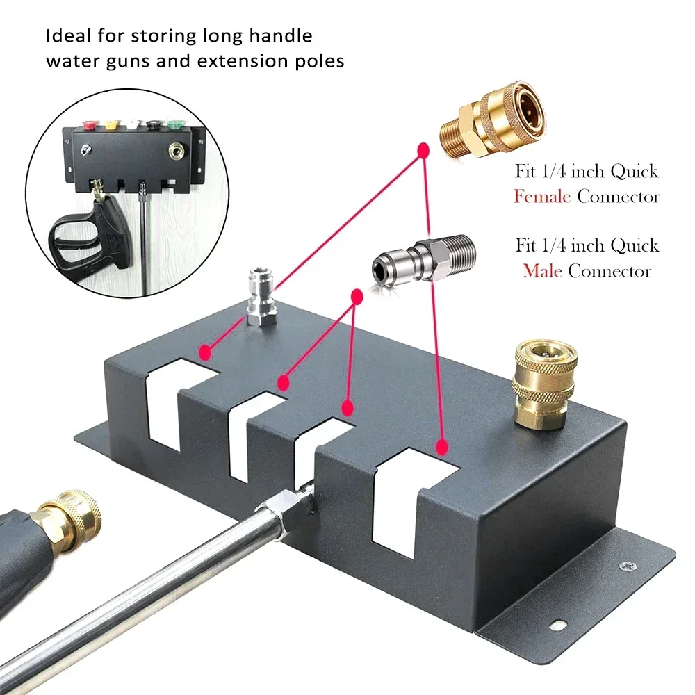 Pressure Washer Gun Holder Foam Cannon Holder Car Pressure Washer Wall Mount Accessories Organizer Wand Extension Kit  Rac 3
