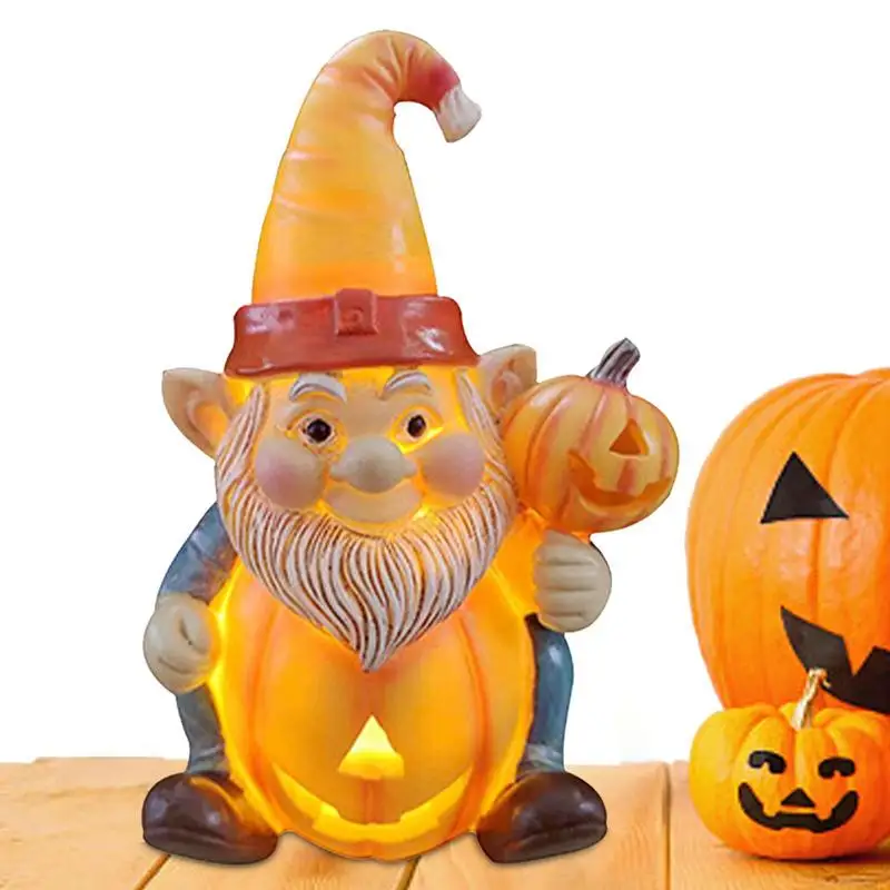 

Halloween Pumpkin Gnomes Resin Pumpkin Table Decor Gnome Figurines Fall Pumpkin Statue Old Men Statue For Bedside Fireplace