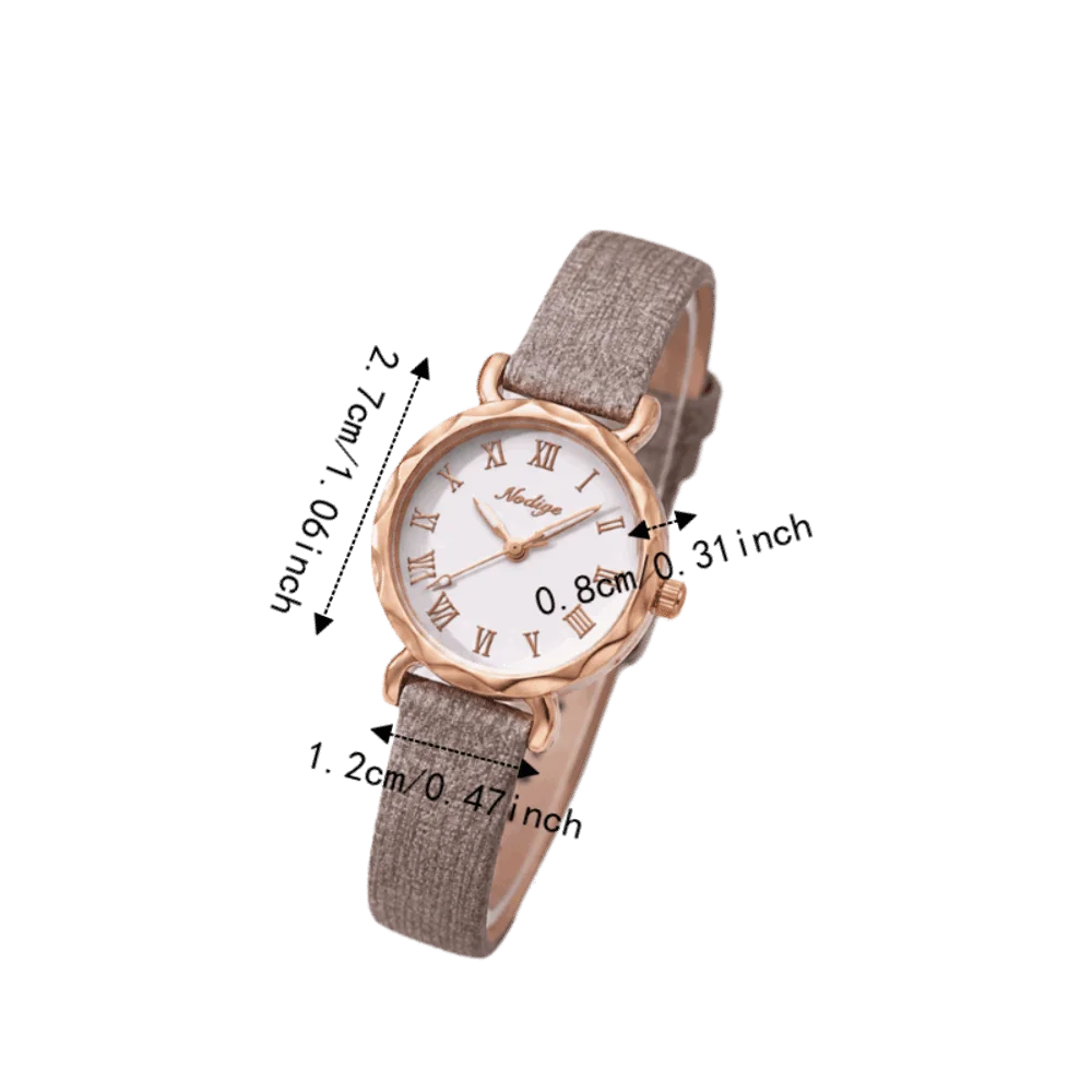 Elegant Minimalist Women's Leather Strap Wristwatch - Water Resistant Fashion Accessory
