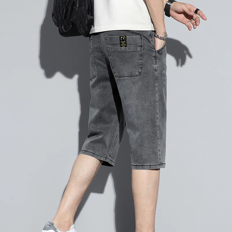 Trendy Summer Thin Denim Short Jeans For Men's Korean Slim Fit Leggings Trendy Men 7 Point Pants High Quality Brand New Shorts 4