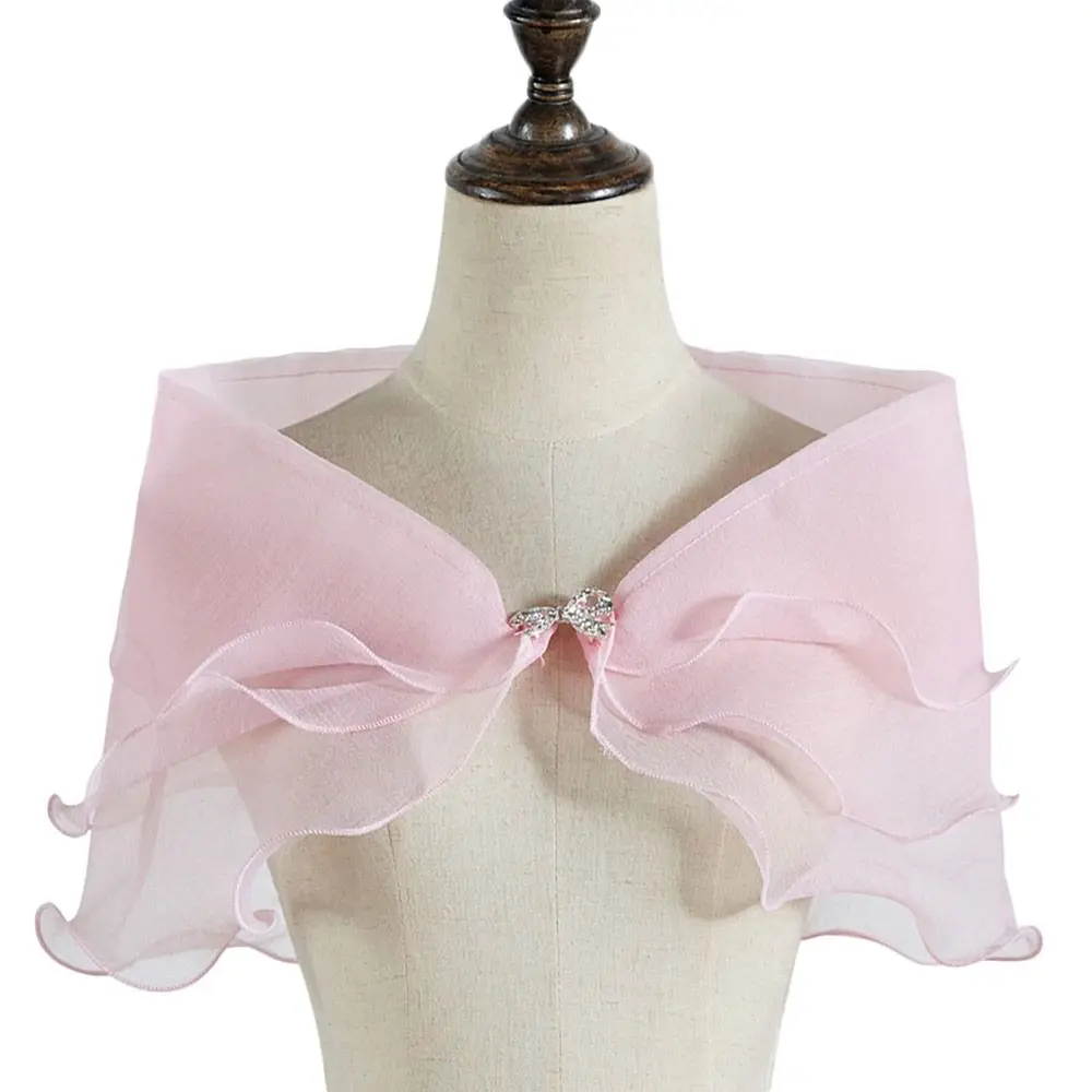 Bankett Elegant Casual Braut Schal Hochzeit Cape Kleid Umhang Spitze Ärmel Achselzucken – Detail 11
