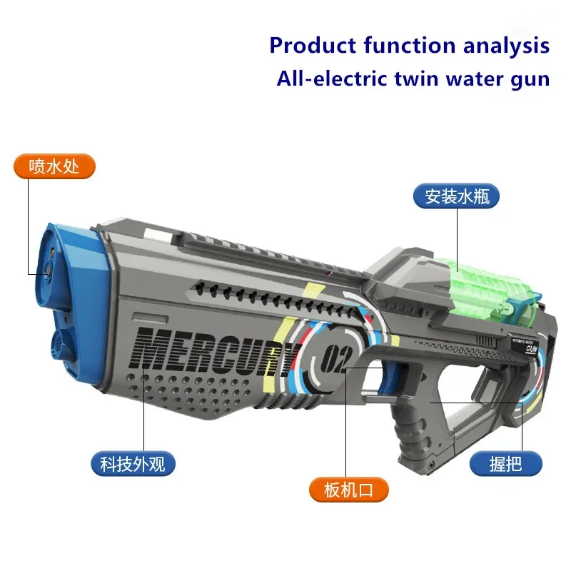 Electric water gun boy fully automatic water spray light water-absorbing water gun children's water gun toy 3