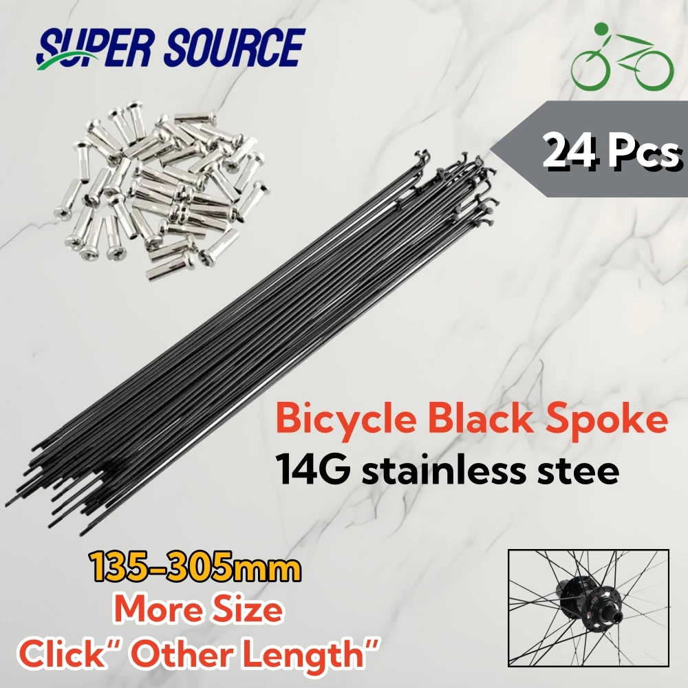 24Pcs Steels 14G 2mm Popular Bicycle Spokes With Nipples Length 151-305mm MTB Road Bike Spokes Bicycle Parts