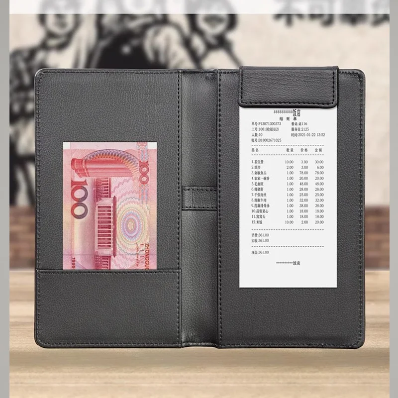 

PU Faux leather hotel restaurant menu bill folder coffee list cash clip file folder accounts recording clamp notepad cover items