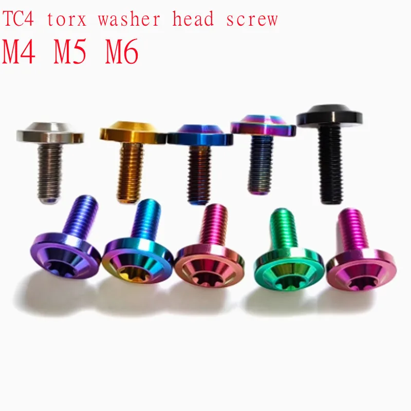 1pc Titanium Ti Bolt M4 M5 M6X10 15 20 25 30 35 40mm Torx Head Screw For Riding Bicycle Brake level Stem Bike Parts Fasteners