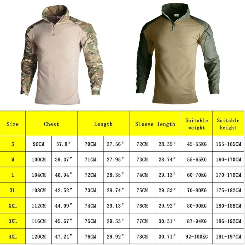 Outdoor Tactical Shirts Hiking Tops Men Clothing CP Camo Long Sleeve T-Shirts Climbing Shirt Cotton Hunting Clothes 2