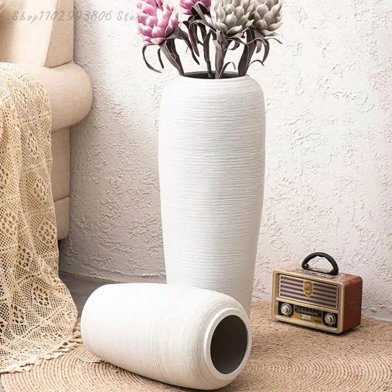 White Grand Vase Floor Luxury Chinese Porcelain Vintage Vase Terracotta  Floreros Decorativos Moderno Shabby Chic Home Decor - AliExpress