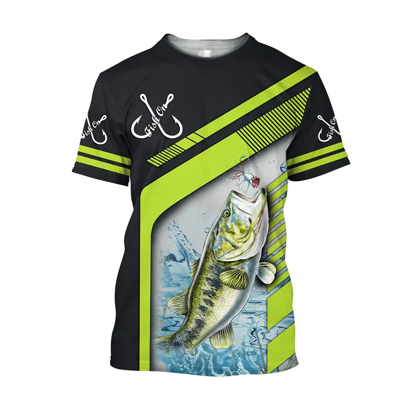 New Summer Tide Go Fishing Pattern Men T-Shirts Casual 3D Print