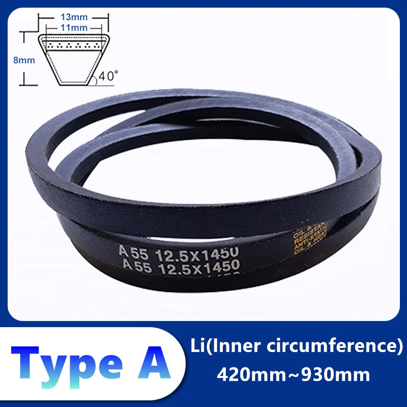 V Belt Type A Rubber Transmission Drive Belt Power Transmission Strap 420 450 464 520 580 635 680 725 737 762 813 850 880 914 930mm rubber belt transmission drive belt