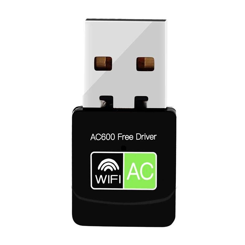 600Mbps USB WIFI 어댑터 듀얼 밴드 2.4GHz 5GHz 드라이버가 필요 없는 무선 네트워크 카드 미니 WiFi 수신기 (윈도우10/11용)