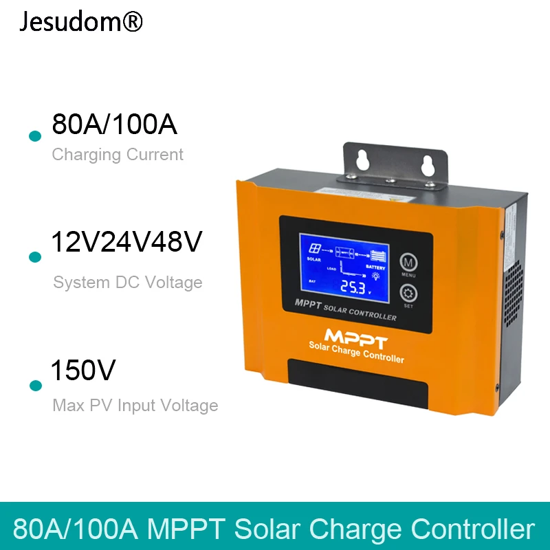 12v 24v 48v Auto Solar Cell Panel Charger Regulator Street Lmp Monitoring 80a 100a Lcd Display Mppt Solar Charge Controller Solar Controllers Aliexpress