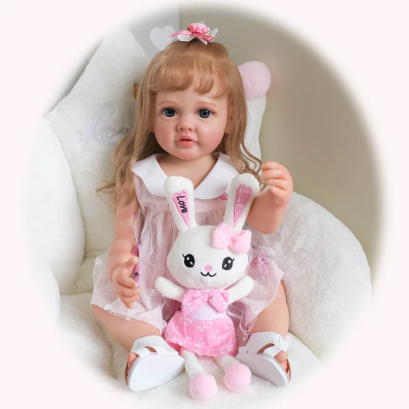 

55cm Plastic Simulation Doll Handmade Delicate Color Painting Rebirth Doll Doll Accessories As Birthday Gifts for Boys and Girls