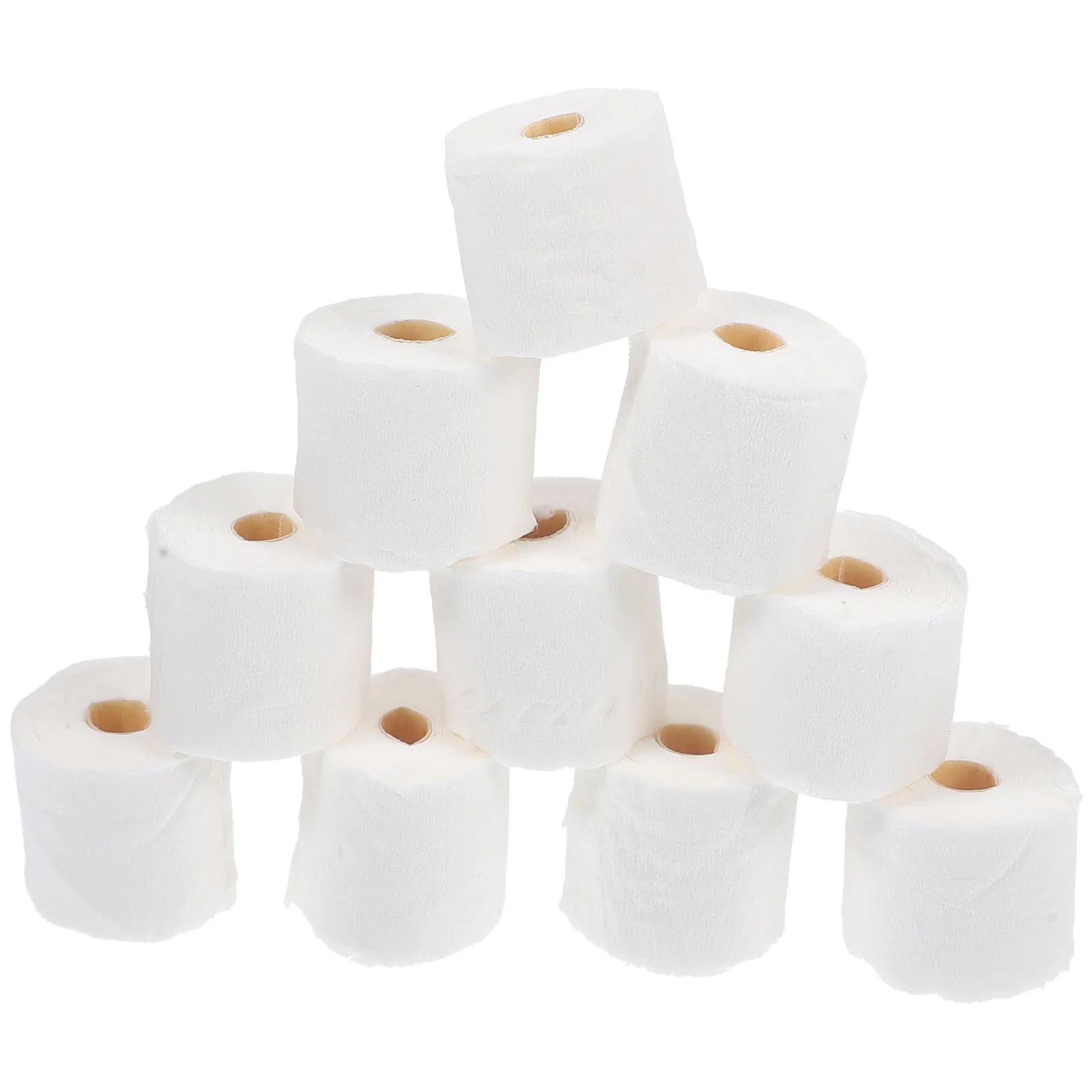 

10 Pcs Toilet Paper Toys Miniature Model Tube Dollhouse Bathroom Decor Ornament Web Tissue Pretend Play DIY Prop Accessory