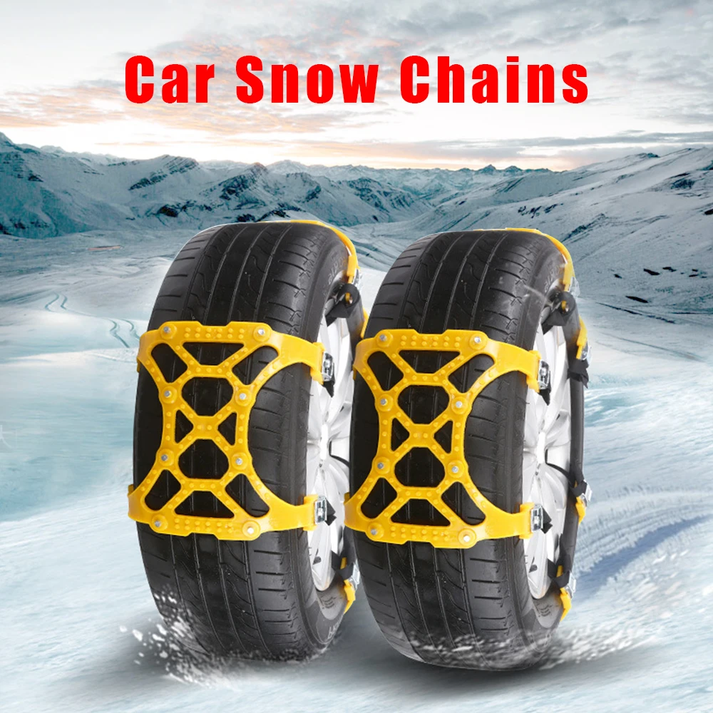 Tire chains 1 Piece Thickened Emergency Tool For Mud Ice Roadway Double Buckle TPU Wheel Snow Chains Car Tire Anti-skid Chain Adjustable