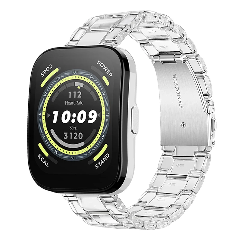 

Clear resin bracelet for Amazfit Bip 5 Smart Watch Strap for Amazfit GTR 4 3 2 LTE Watch Band Amazfit GTS 4 3 2 Bip 3 Pro bands