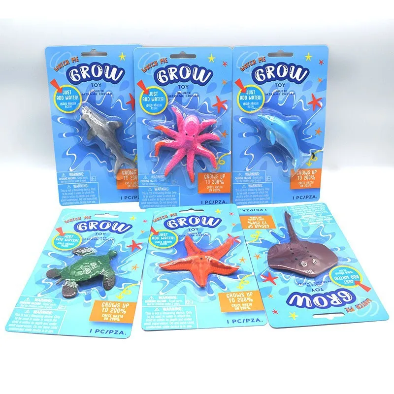 

6Pcs Novel Ocean Soaking Animals Soaking Water to Grow Starfish Octopus Children's Early Education and Puzzle Toys