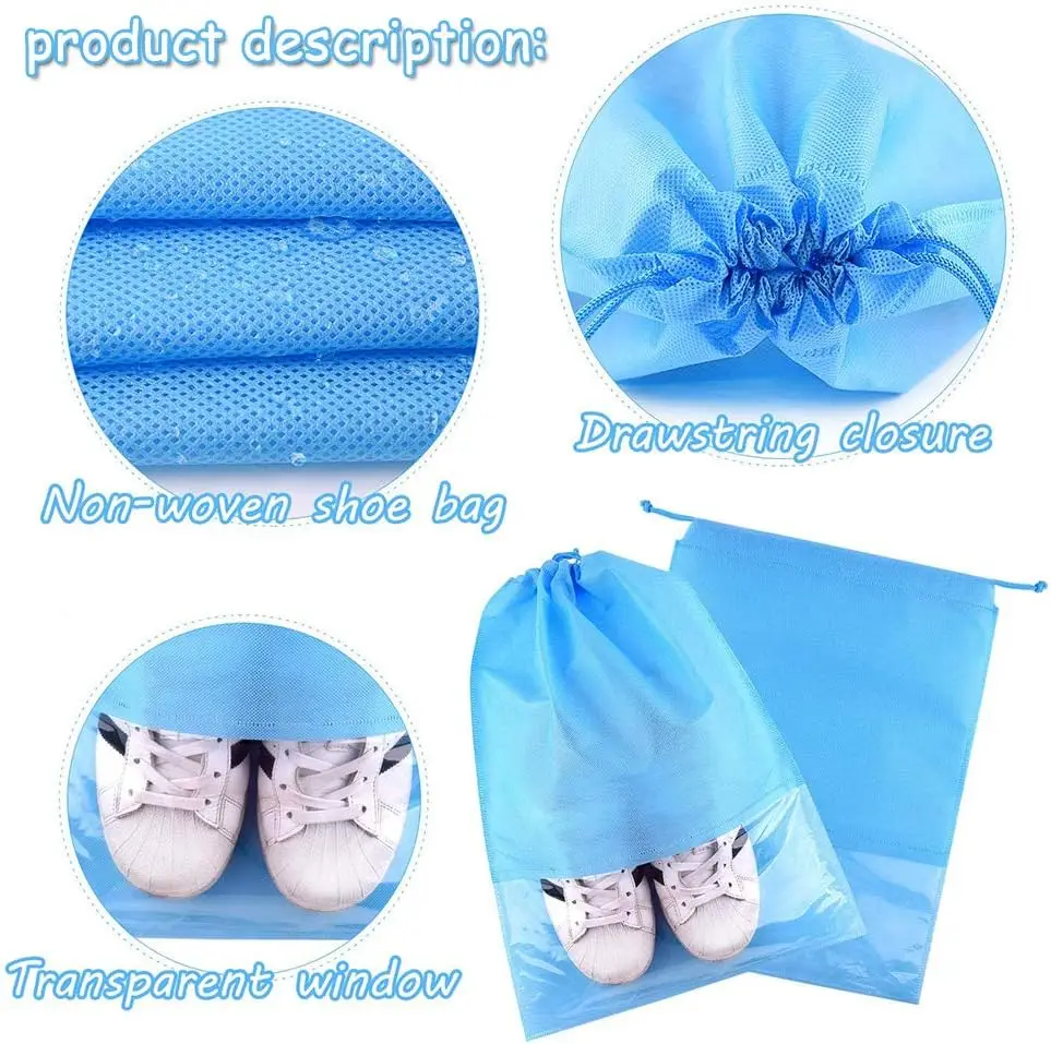 20 Sacchetti Con Cordino Per Scarpe - Antipolvere, Ideali Per Viaggi E Campeggio - Foto 5